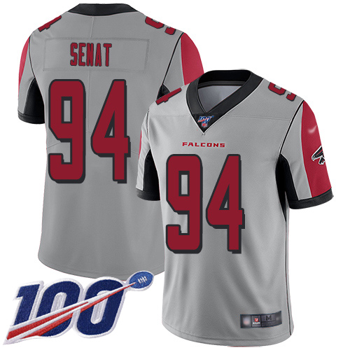 Atlanta Falcons Limited Silver Men Deadrin Senat Jersey NFL Football #94 100th Season Inverted Legend->youth nfl jersey->Youth Jersey